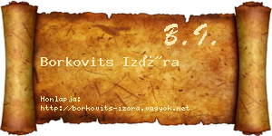 Borkovits Izóra névjegykártya